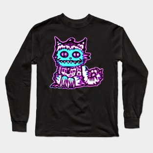 Weirdcore Neon Cat Long Sleeve T-Shirt